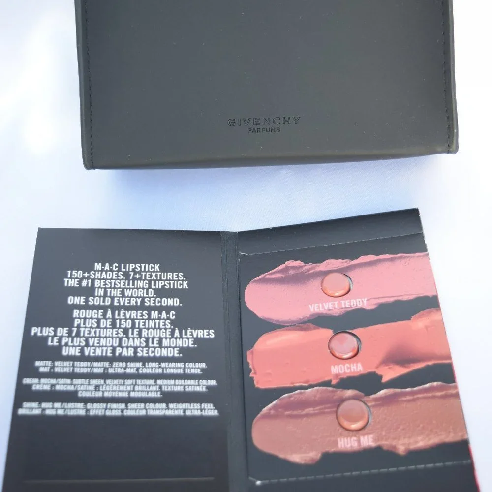 Givenchy Cosmetic Pouch Gift Set-Burberry,Tom Ford&MAC Lipstick Samples-4pc-NEW